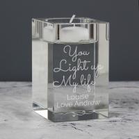 Personalised You Light Up My Life Glass Tea Light Holder Extra Image 2 Preview